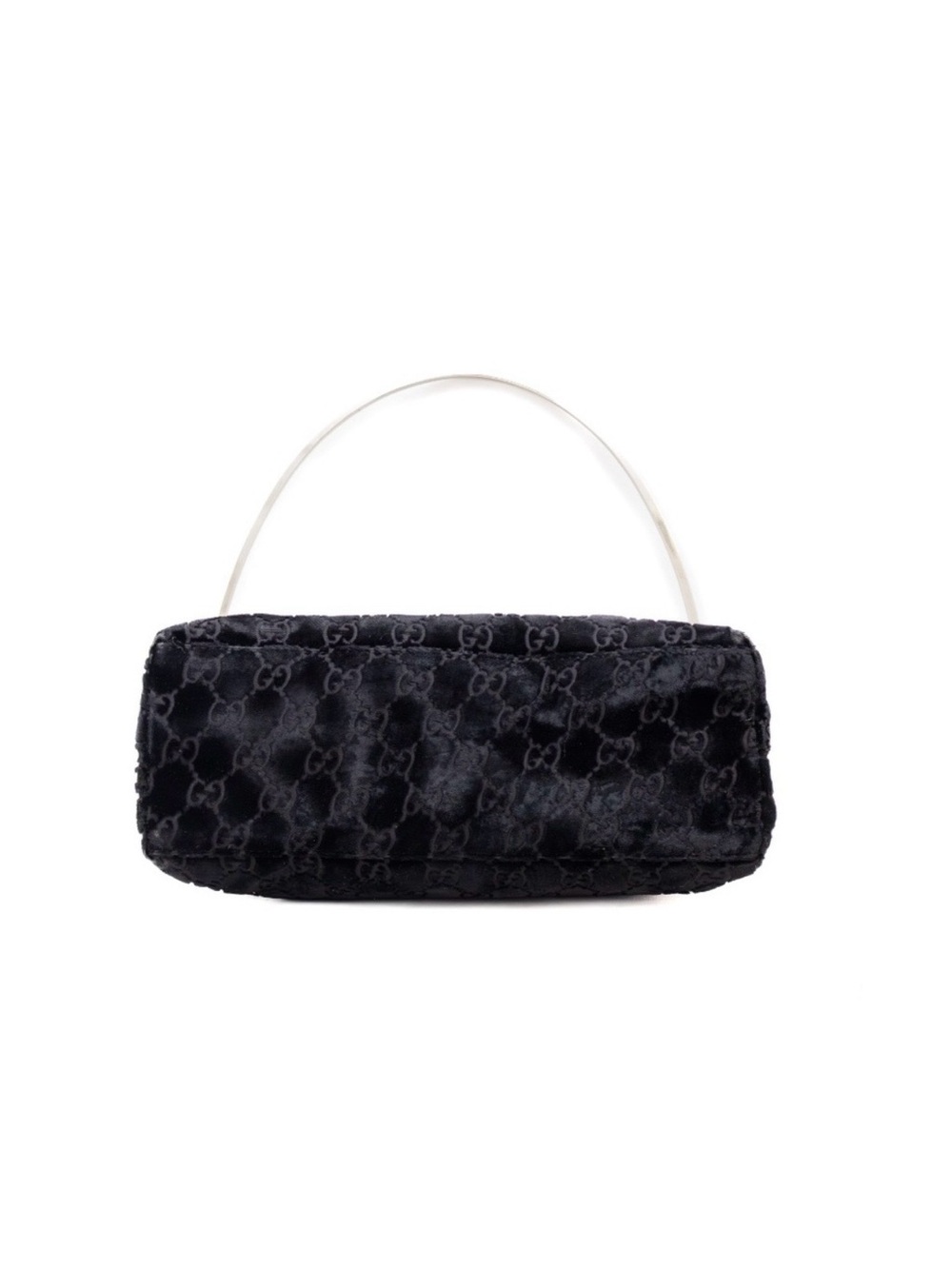 Rare Vintage Gucci Tom Ford 1997 Black Velvet GG Monogram Runway Shoulder Bag - Picture 8 of 11